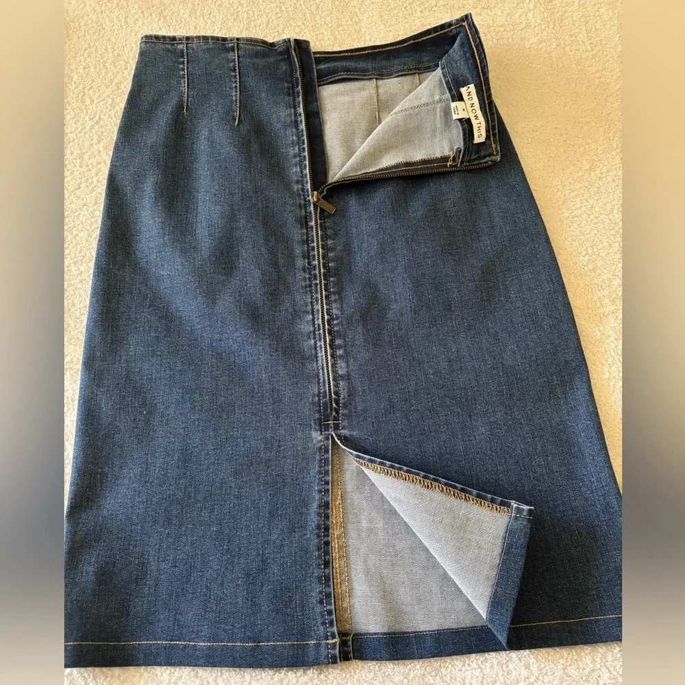 And Now This Women’s Blue Denim Pencil Skirt